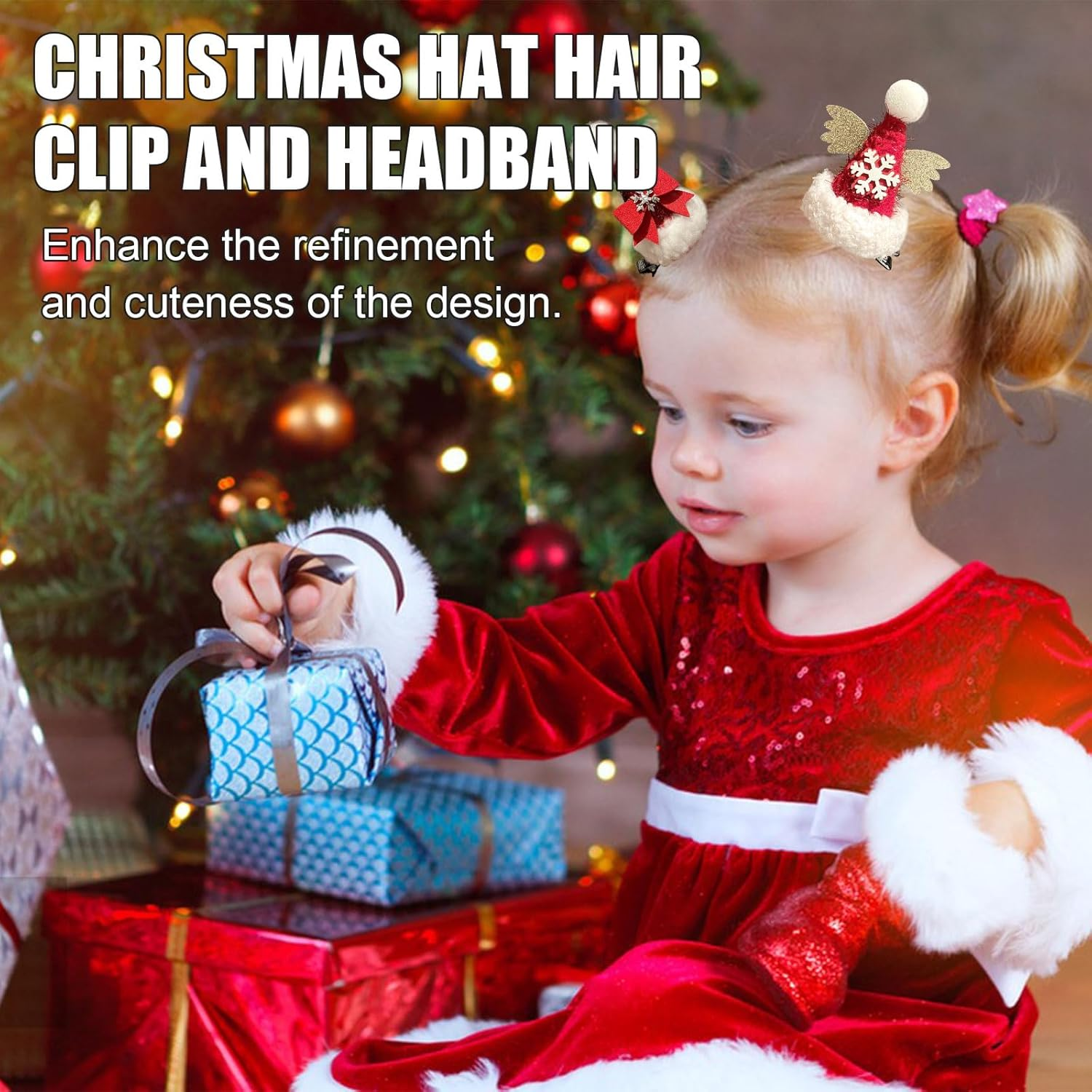 Christmas Girls Hair Accessories Set of 5 image number 1