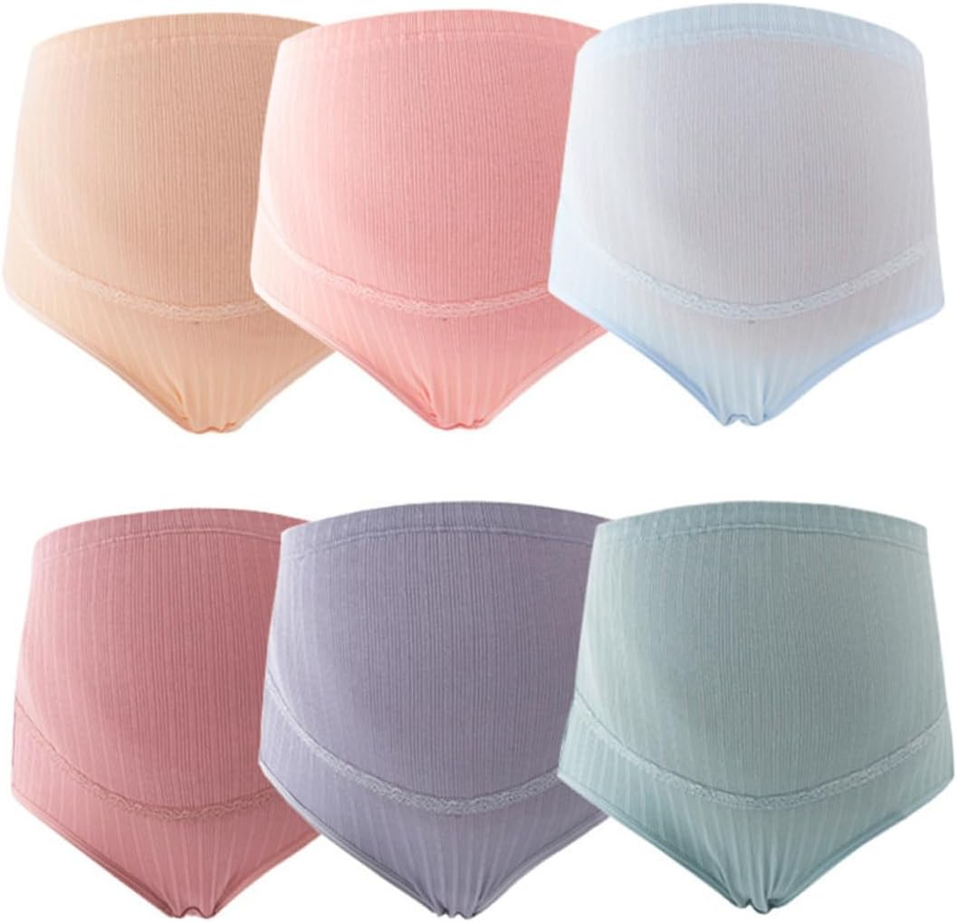 3Pcs Cotton Maternity Underwear High Waist Adjustable Stomach Lift Panties Soft Breathable Splice Design Nursing Undies for Pregnant Women image number 4