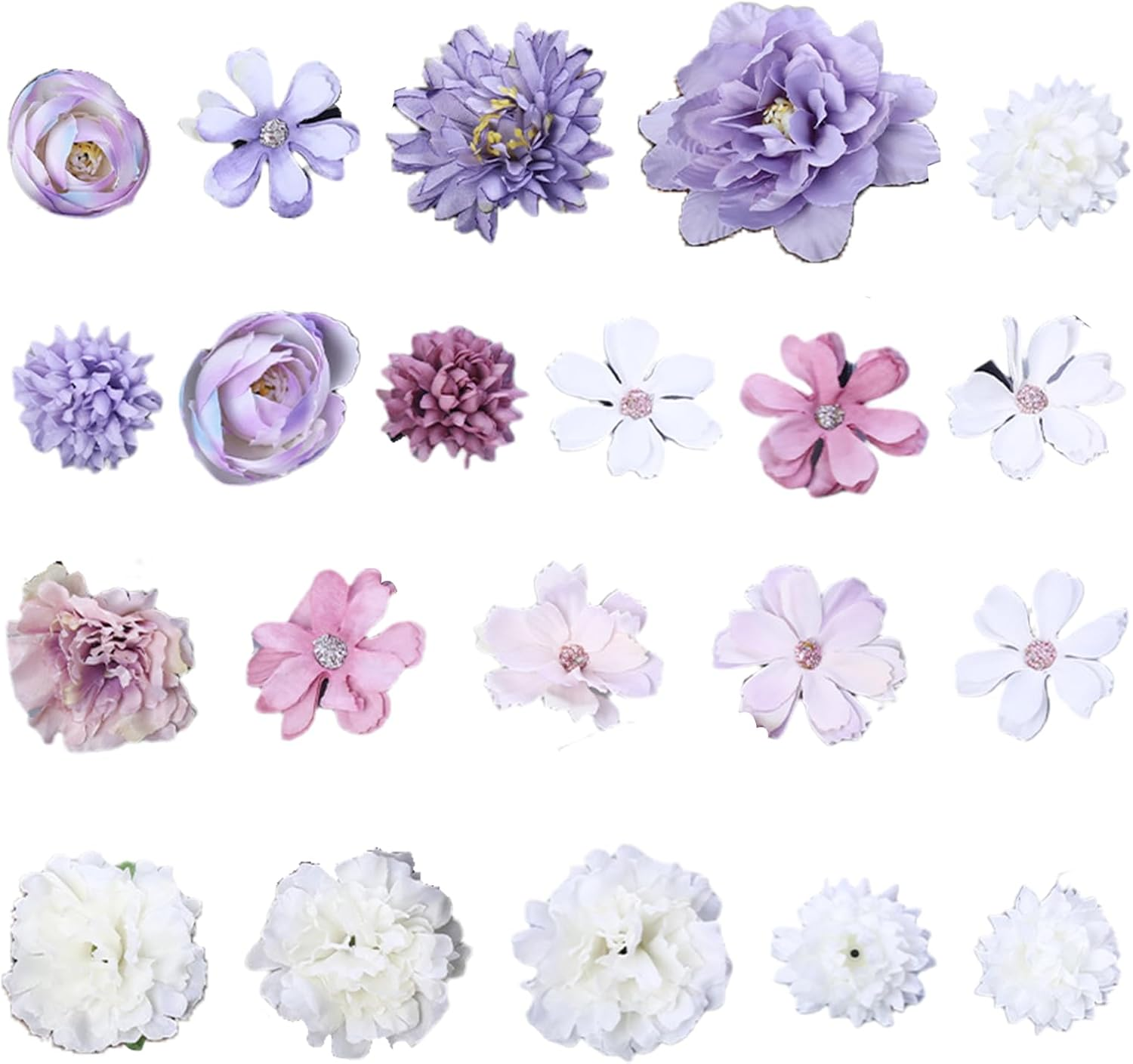 Pack of 21 Flower Hair Clips, 3D Flowers Colourful Flowers Hair Clips for Women, Artificial Flower Hair Clip, Hair Clip, Ideal for Wedding and Party image number 4