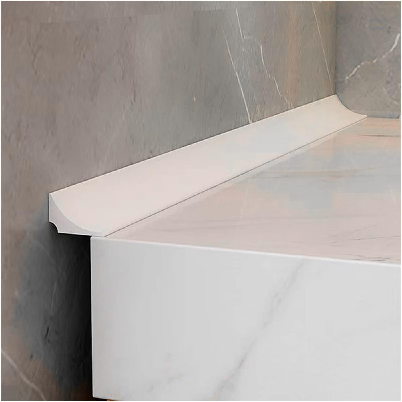 Bath Sealant Strip, Shower Seal Strip, Self-Adhesive Sealant Tape, Shower Threshold Water Barrier for Sink, Bathtub, Wet Room Floor (White(2M)) image number 5