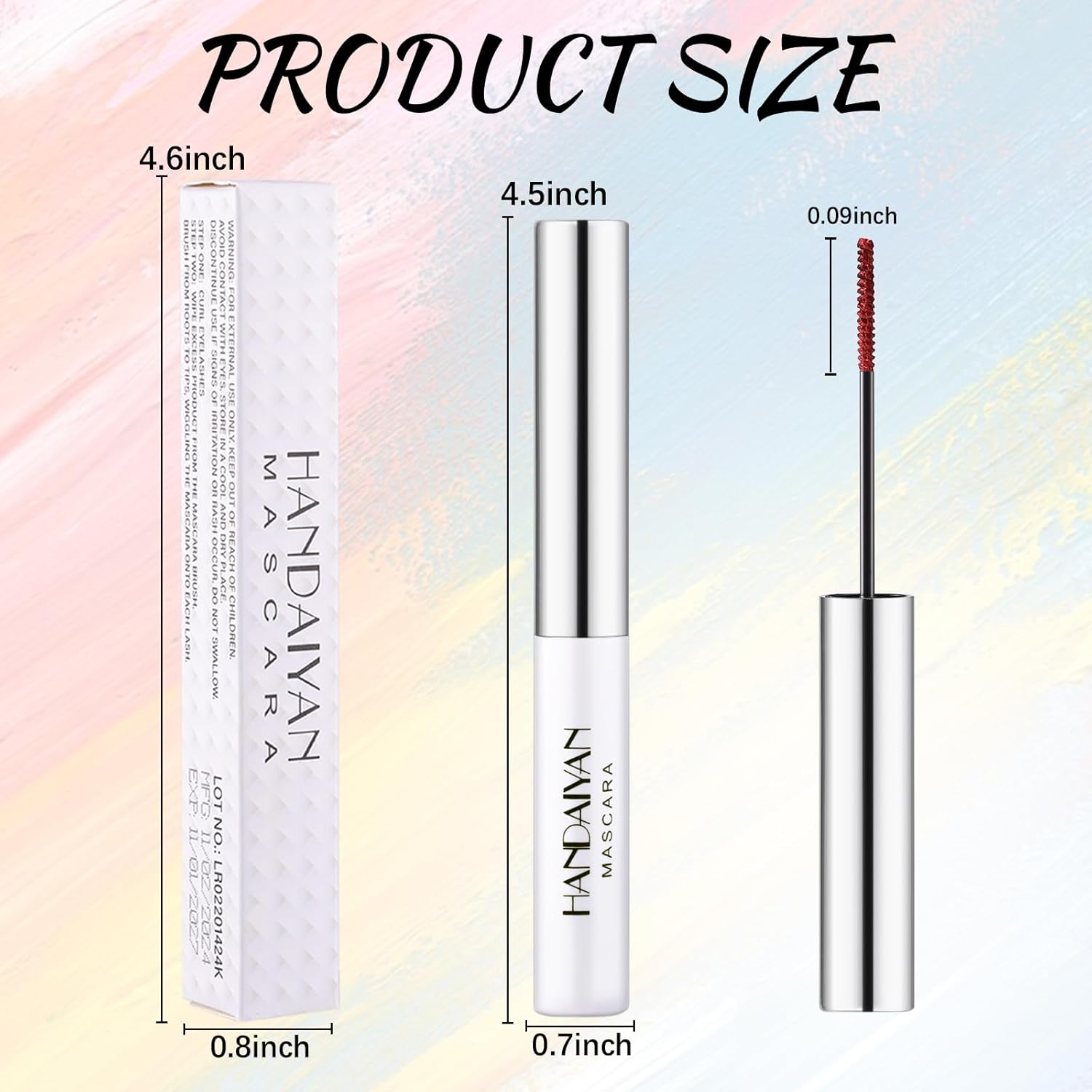 YBUETE Blue Mascara, Colorful Mascara for Cosplay Party Eye Makeup, Long-Lasting Waterproof Colored Mascara Makeup, Long & Thick Curling Mascara, Colorful Mascara Eye Makeup Present for Women - Pink image number 4