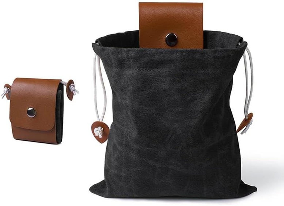Collapsible Foraging Bag Mushroom Storage Leather,Foldable Canvas Belt Bag,Foraging Bag,Canvas Bushcraft Bag,Bushcraft Belt Bag,Pu Hunting Belt Bag Hiking Pouch for Travel Camping Hiking