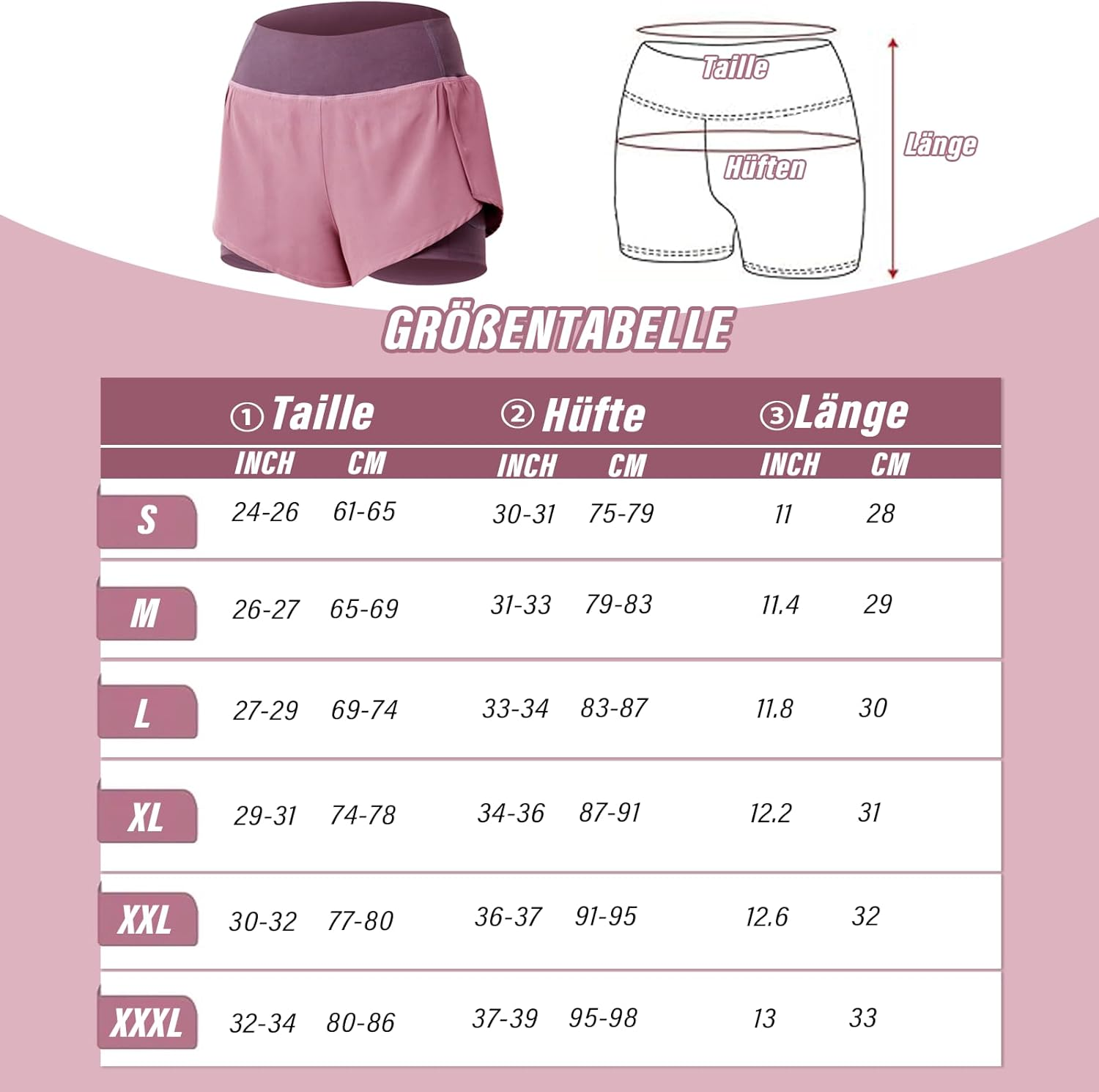 2-In-1 Sports Shorts for Women, Running Shorts Women Short with Pocket, Elastic Short Sports Pants for Women for Fitness, Jogging, Yoga image number 2