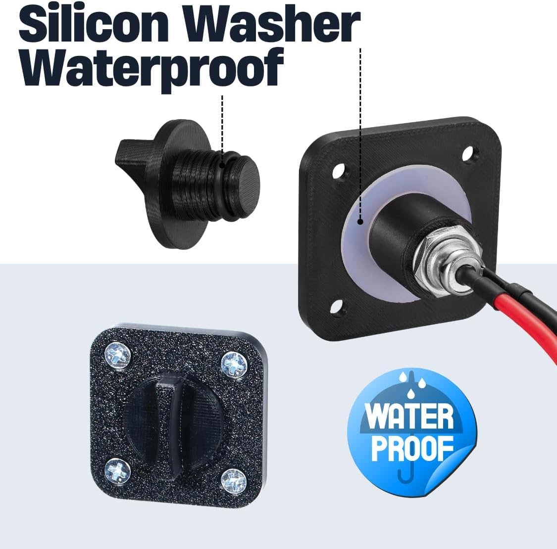 RV DC Cable Panel Mount for Starlink Mini, 5.5 X 2.1Mm 2-Pole DC Power Jack Female，Waterproof Passthrough (Black)