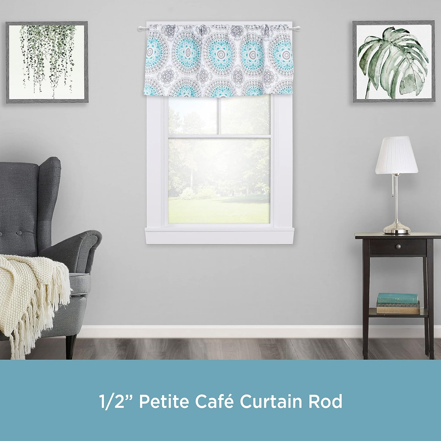 Kenney Davenport 1/2" Petite Caf&eacute; Decorative Window Curtain Rod, 28-48", White image number 5