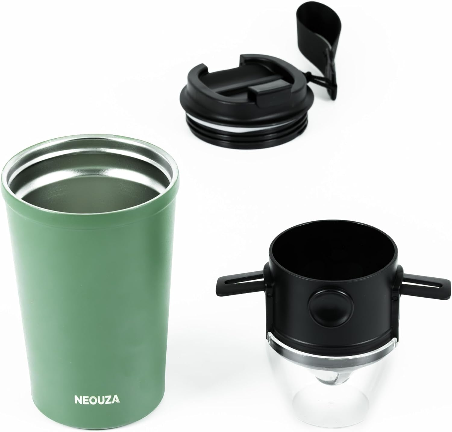 NEOUZA Pour over Coffee Dripper, Reusable Stainless Steel Coffee Filter, Portable Collapsible Paperless Coffee Maker for Camping, Travel, and Office Use (Dripper Only)