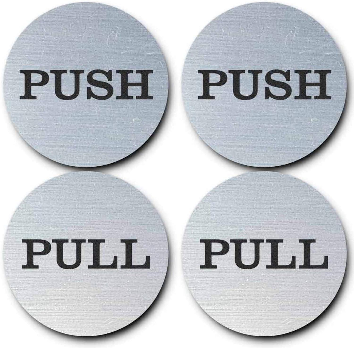 Be the Bestest 2" round Self Adhesive Push Pull Door Signs (Brushed Silver) - 1 Sets (2Pcs) 304 Grade Stainless Steel image number 3