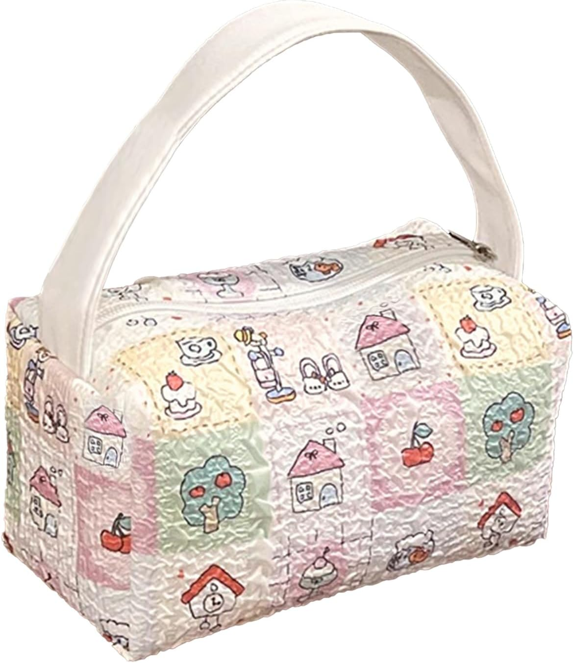 BSITSSS Women'S Cartoon Fabric Toiletry Bag, Small Tote, Multifunctional Toiletry Bag, Makeup Bag with Zip, Elegant Toiletry Bag for Women Girls, Multicoloured, Multifunctional Toiletry Bag Fabric image number 1
