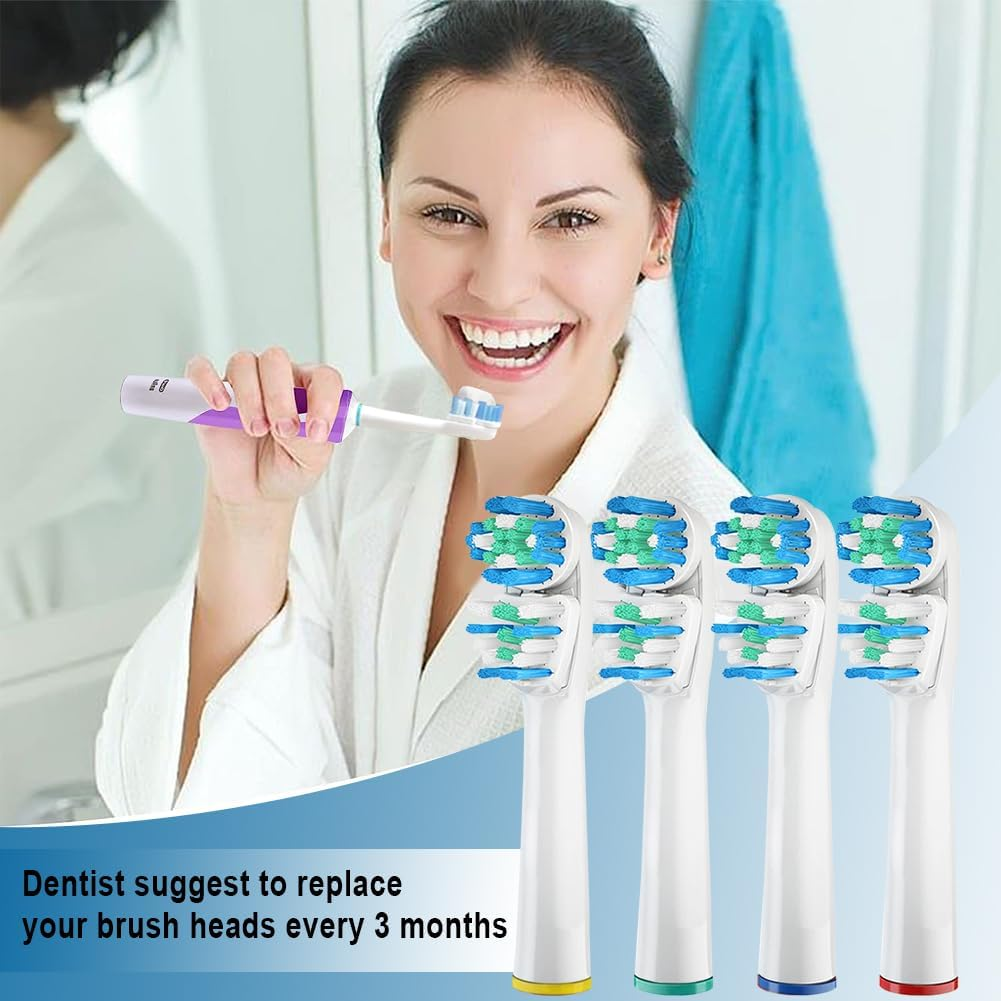 Debizz Dual-Clean Replacement Brush Heads Compatible with Oral B Vitality Series, Fits for Pro 1000, Smart 1500, Genius X, Double Clean Toothbrush Heads Provide Twice Clean - 8 Pcs - 12 image number 3
