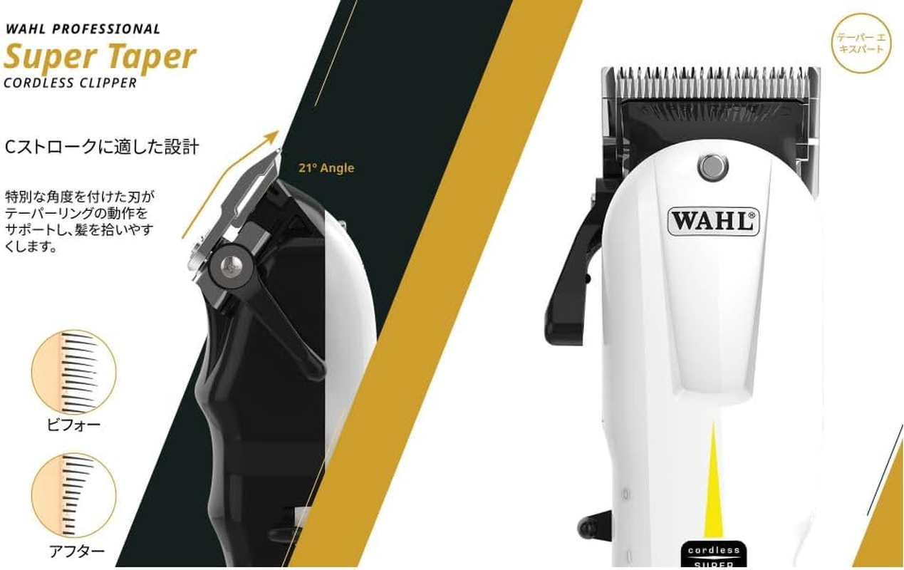 Wahl Super Taper Cordless Hair Clipper - Professional Pack with Combs 1/2, 1, 1.5, 2, 3 & 4 image number 2