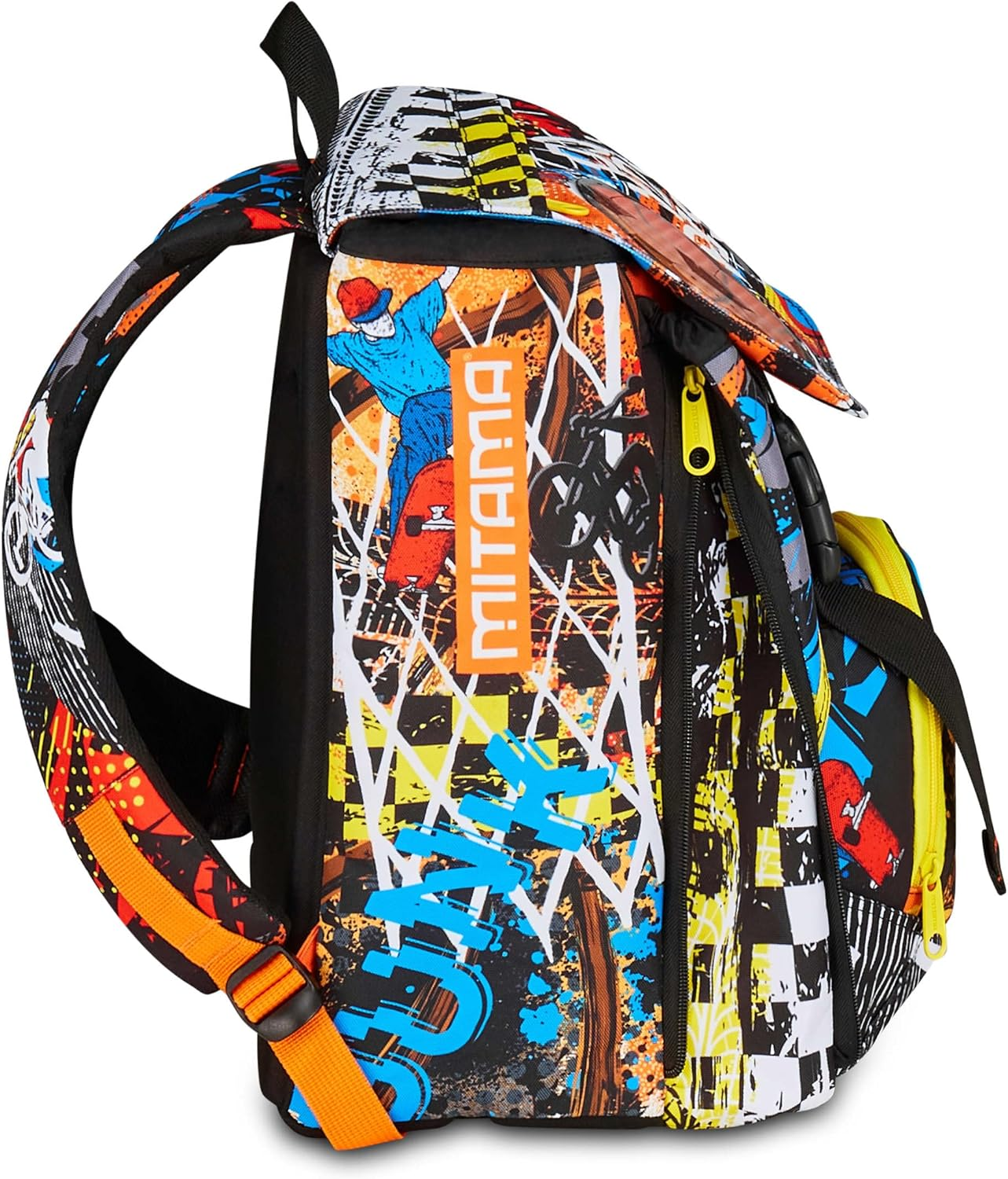 SJ Seven Mitama 4 Zip Expandable Backpack, Double BALL, Orange, Maxi Capacity, Double Compartment, Pre-Shaped Backrest, Child, Elementary School, Orange, Taglia Unica, Casual image number 4