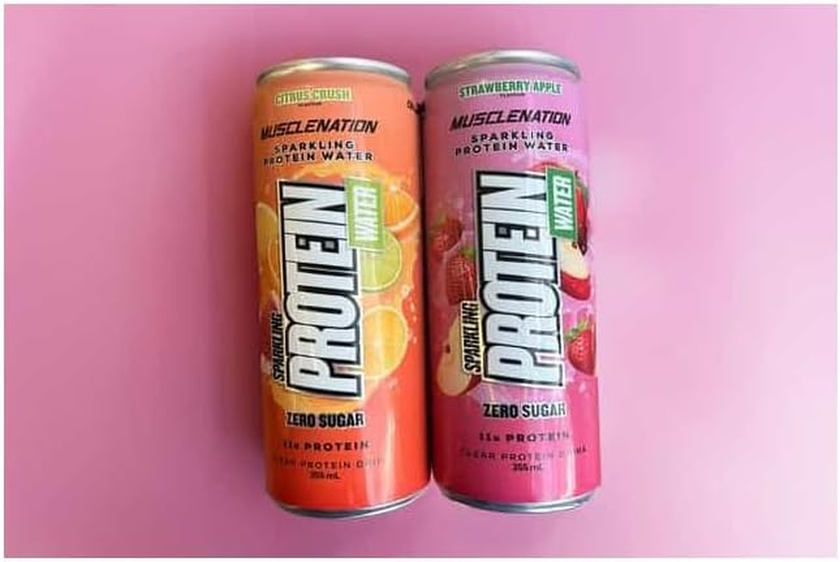 Muscle Nation Strawberry Apple Sparkling Protein Water 12 X 330Ml image number 2