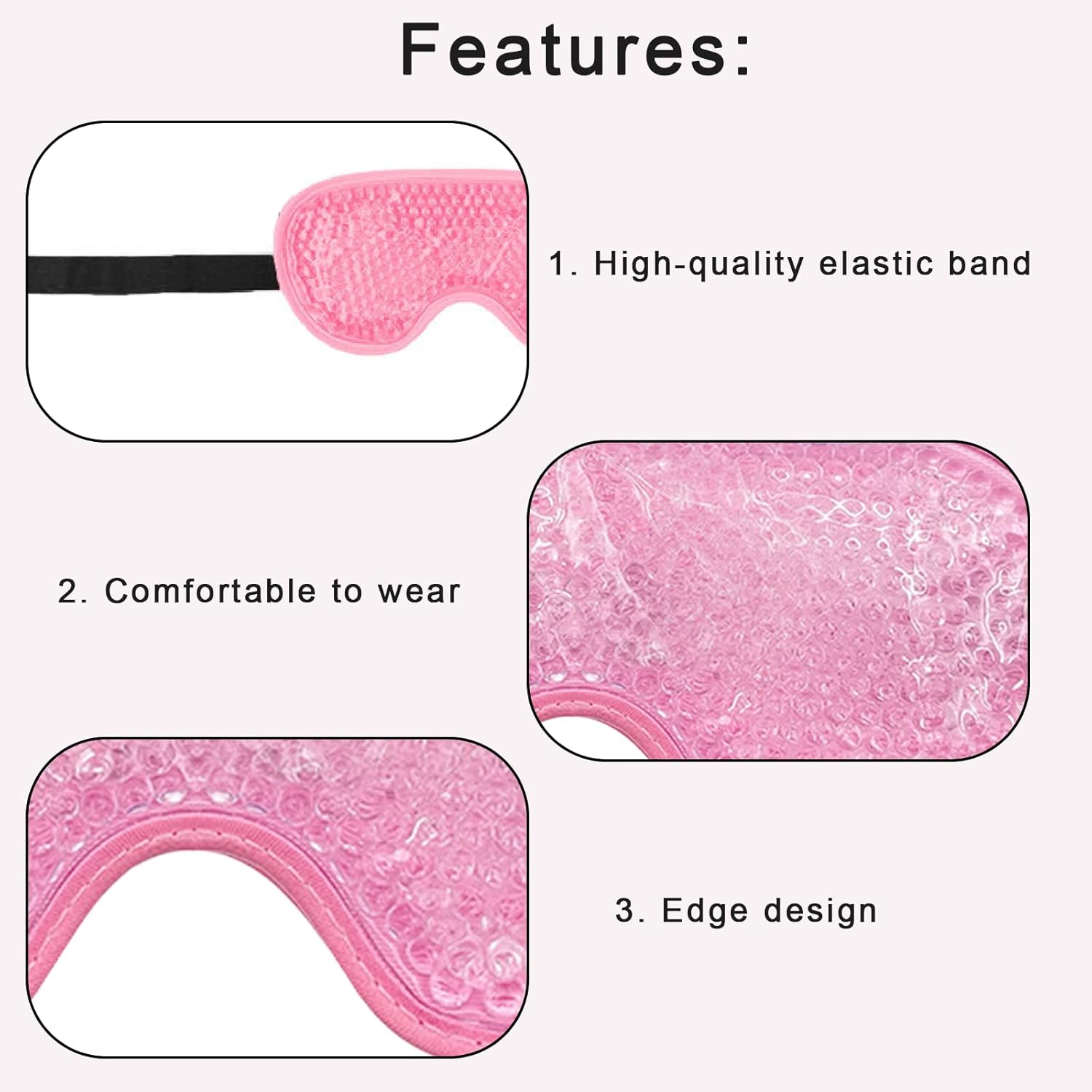 2 Pack Sleeping Eye Mask Reusable Gel Cold Compress Eye Mask Ice Pack Convenient Storage Used to Relieve Eye Discomfort and Pain Relieve Swelling Suitable for Men and Women image number 4