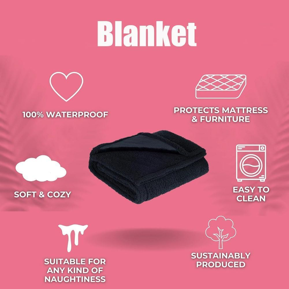 Loveshield Waterproof Leakproof Couples Blanket for Bed Protection and Intimacy Moments (28X40 In, Black) image number 2