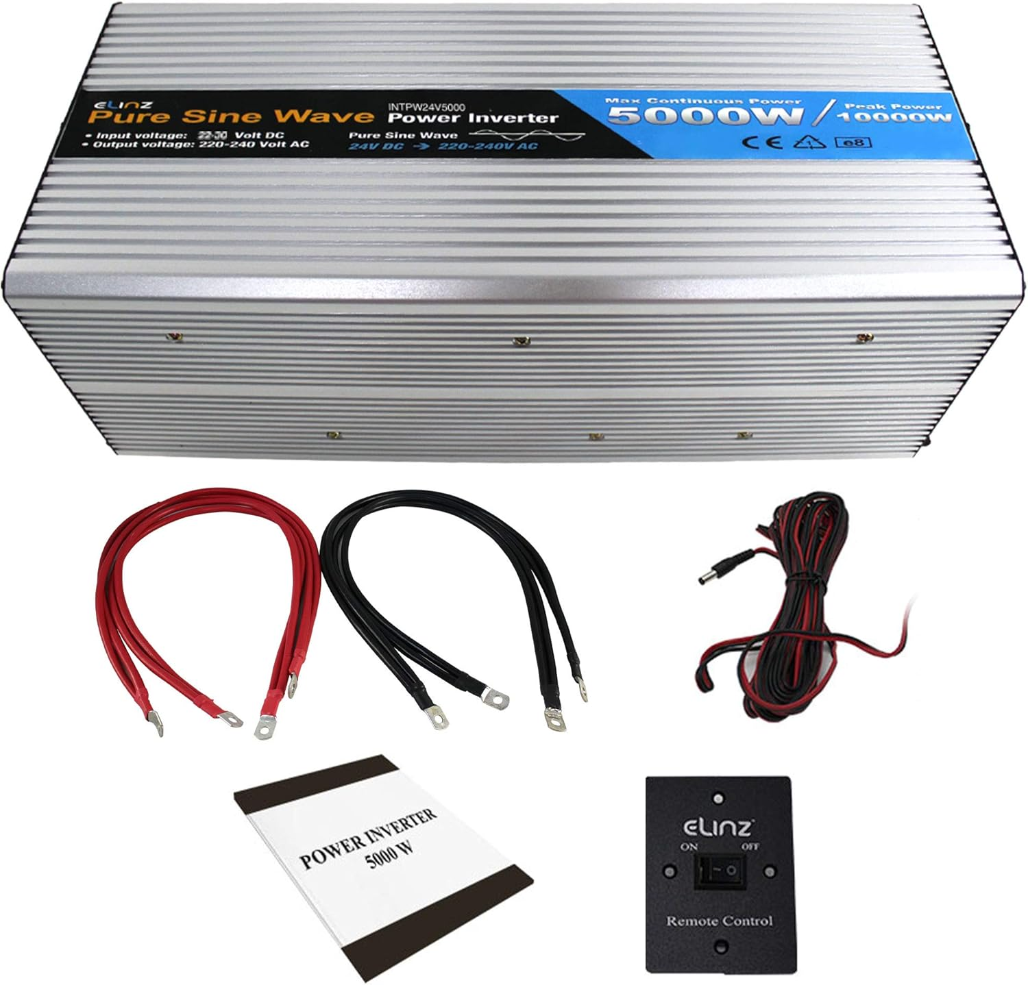 5000W/10000W Inverter 24V to 240V Pure Sine Wave Power Elinz Low High Voltage Input Short Circuit Output Overload Protection AUS Plug Car Caravan Ute SUV Truck Trailer Bus Camper 2Yr Warranty image number 2