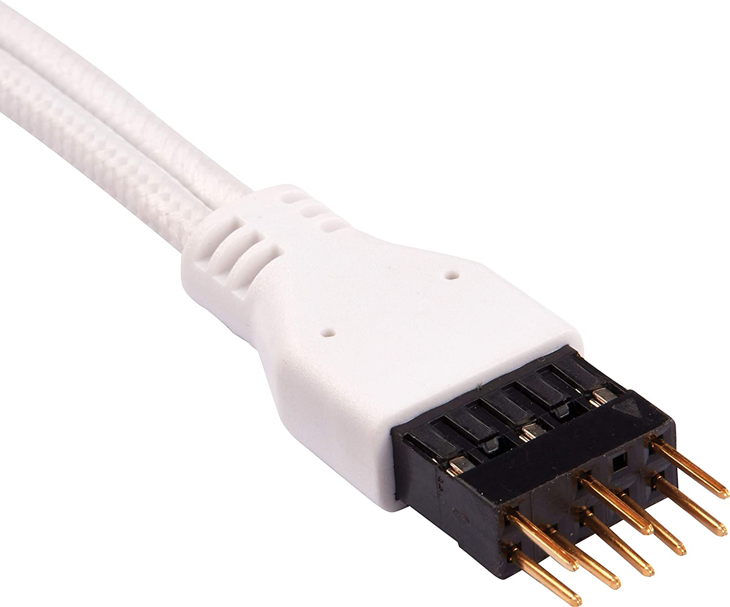 Corsair CC-8900245 30 Cm White Premium Braided Sleeved Front Panel Extension Kit - Black image number 4