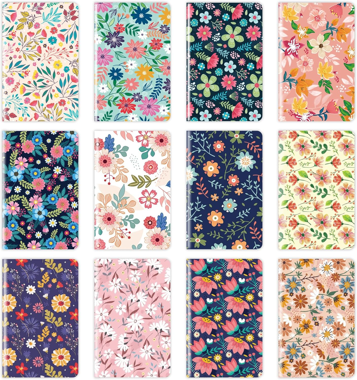 YJSPARKK 12 Pack Lined Notebook,5X3.2Inchs Thin Mini Notepads,16 Sheets/32 Pages Funny Motivational Journals Writing Notebooks,Small Pocket Memo Pad for Kids Students Gifts School Home Office