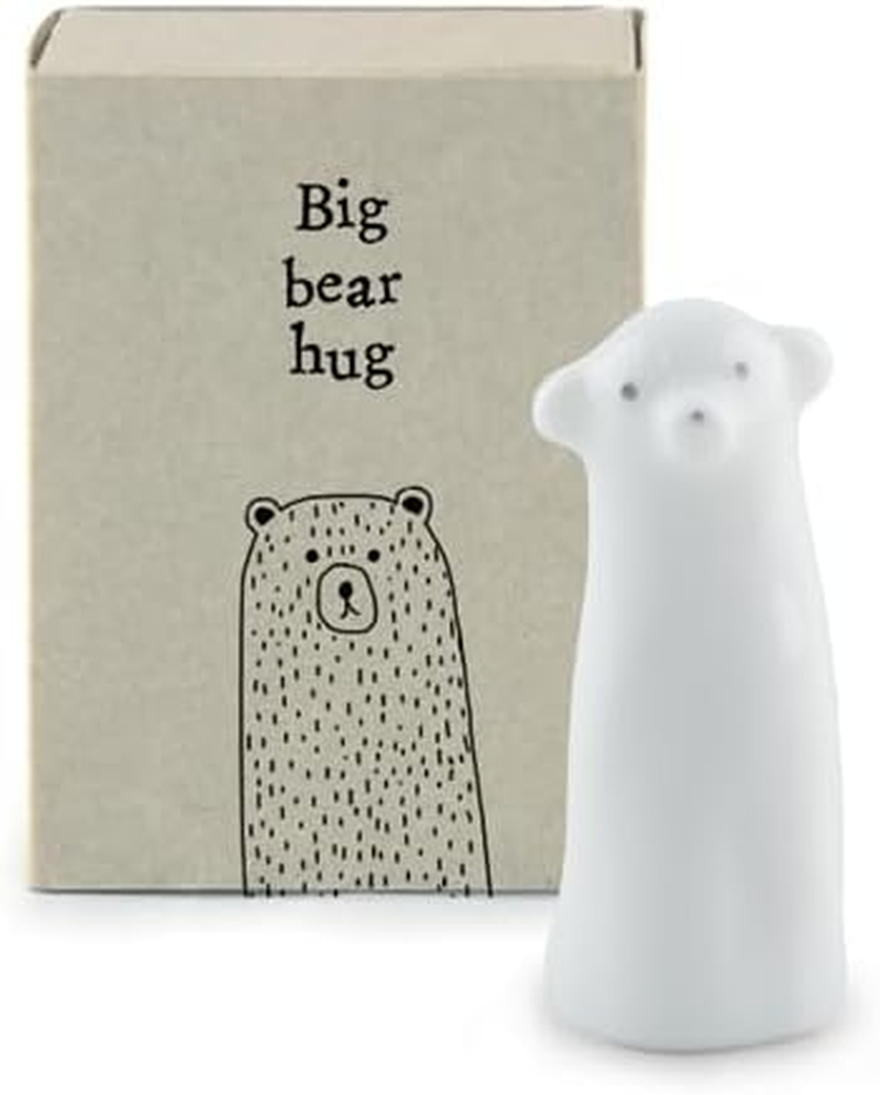 East of India Mini Porcelain Matchbox - Big Bear Hug: Adorable Keepsake Gift, Charming Porcelain Box with Heartwarming Message, Perfect for Expressing Love and Comfort