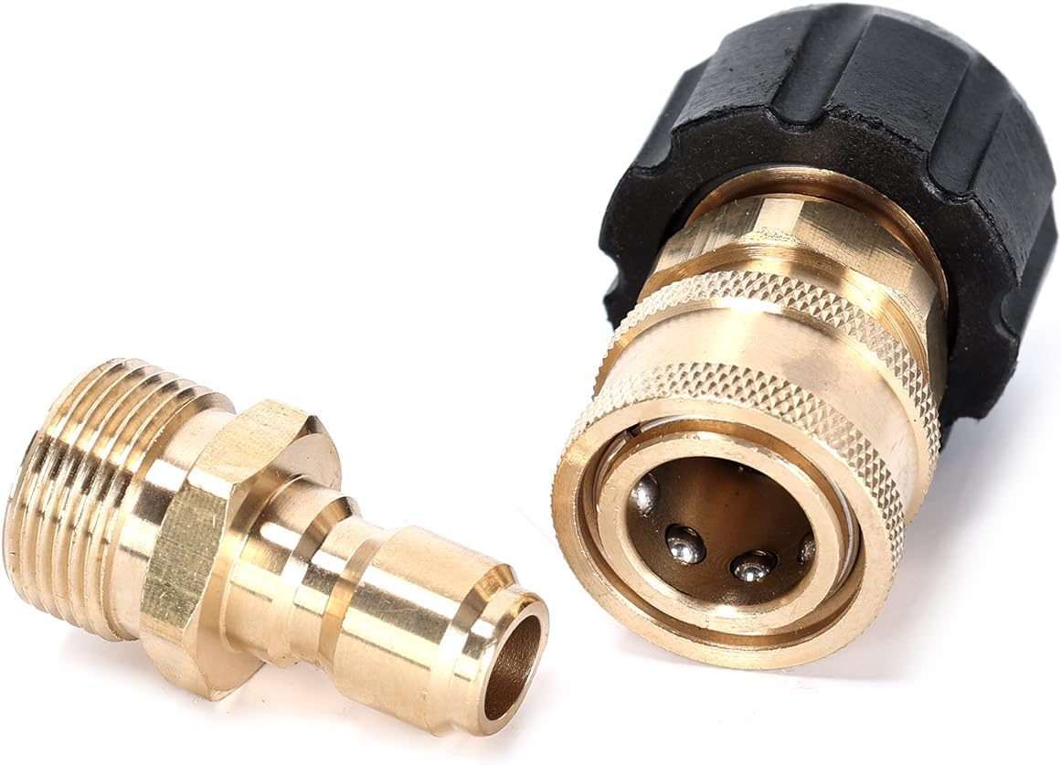 Ruimou 2PCS High Pressure Washer Adapter Set (M22-14Mm Inner Diameter to 3/8 Female Head+M22-14Mm Inner Diameter to 3/8 Male Head) for Connecting Universal Guns, Hoses, and Pumps, 5000PSI image number 2