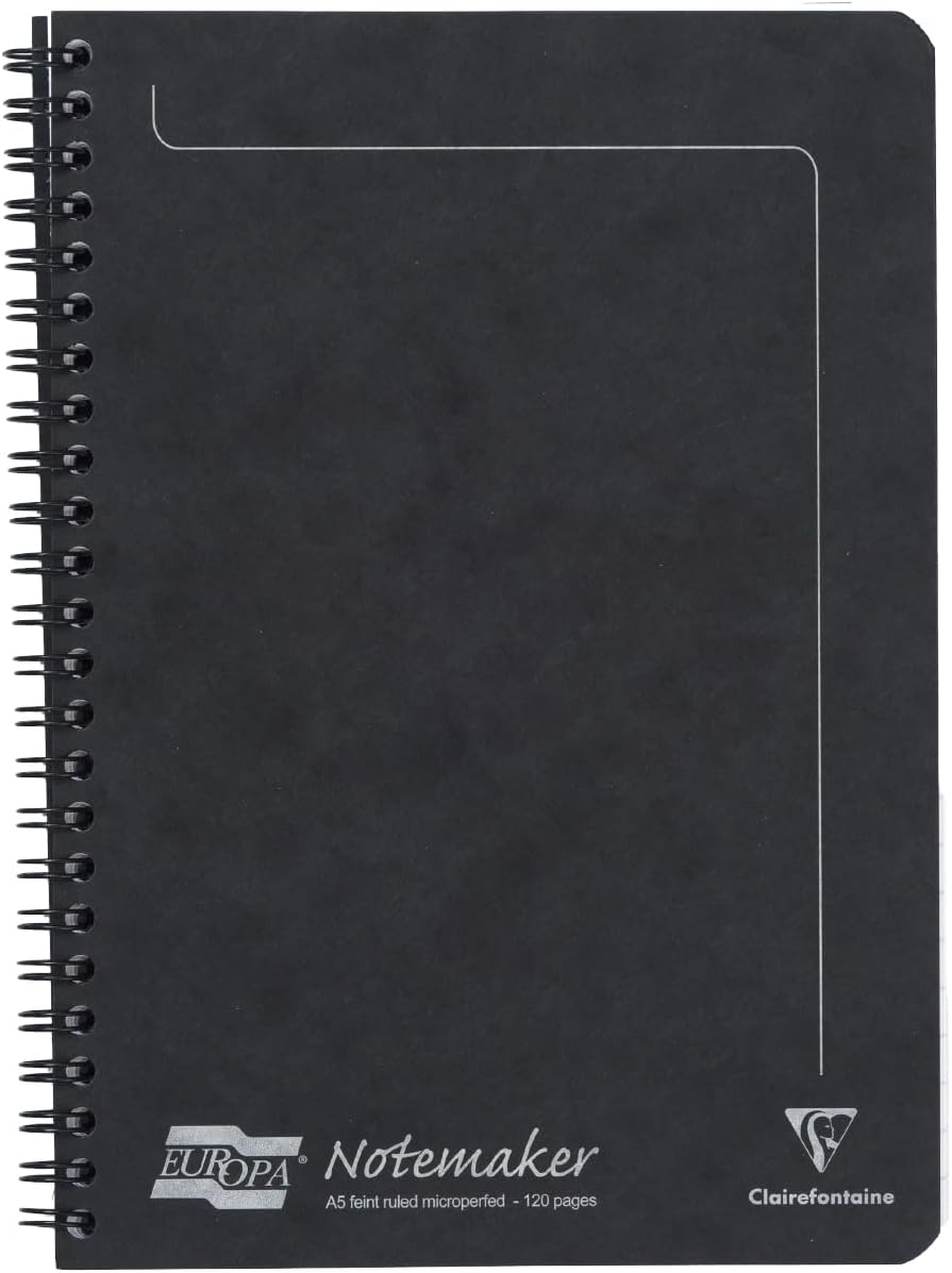 Clairefontaine 'Europa' Wirebound on Side Notemaker, A5, Lined, 120 Pages - Assorted a Colours (Pack of 10)