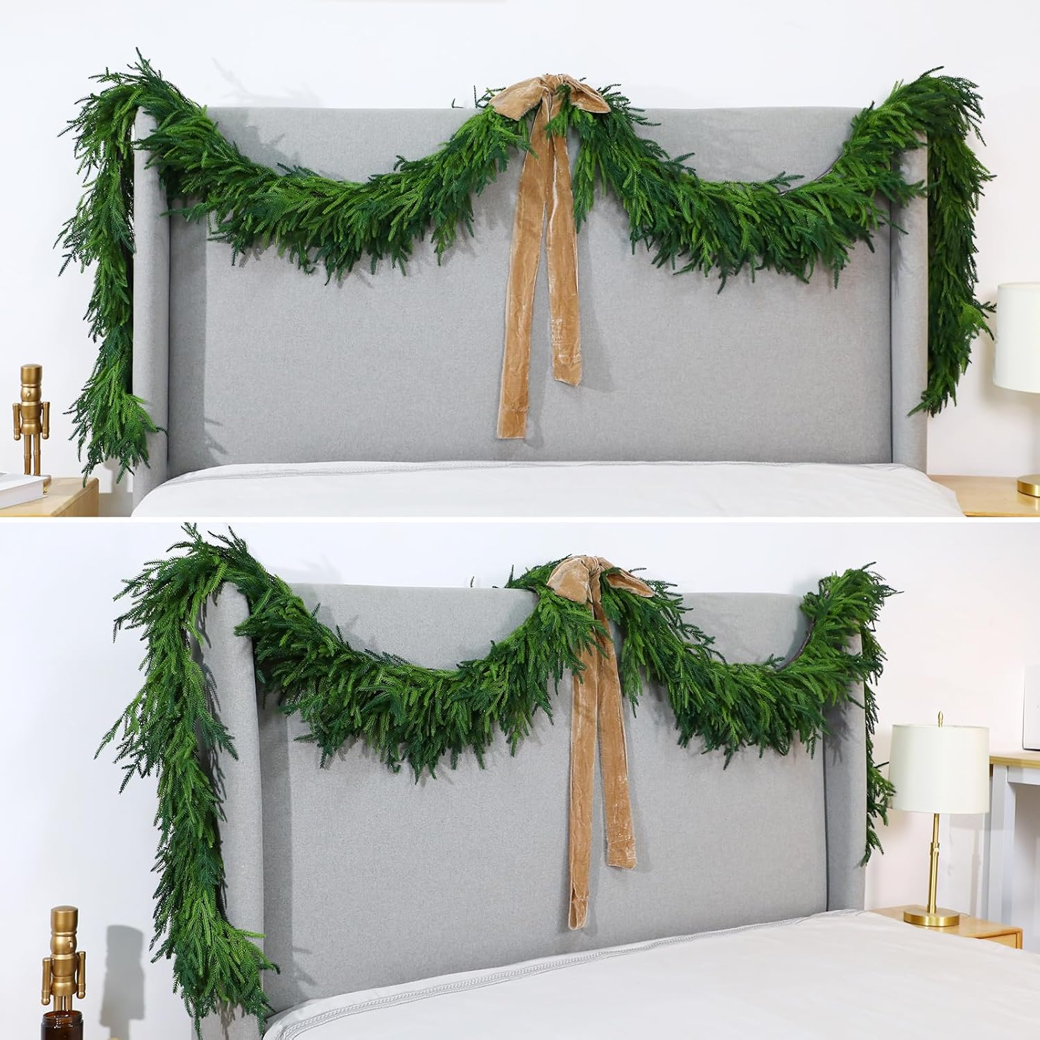 Jutom 1 Pcs 18 Feet Christmas Deluxe Norfolk Pine Garlands Realistic Norfolk Pine Faux Greenery Garlands for Holiday Mantle Table Indoor Outdoor Wedding Christmas Decor