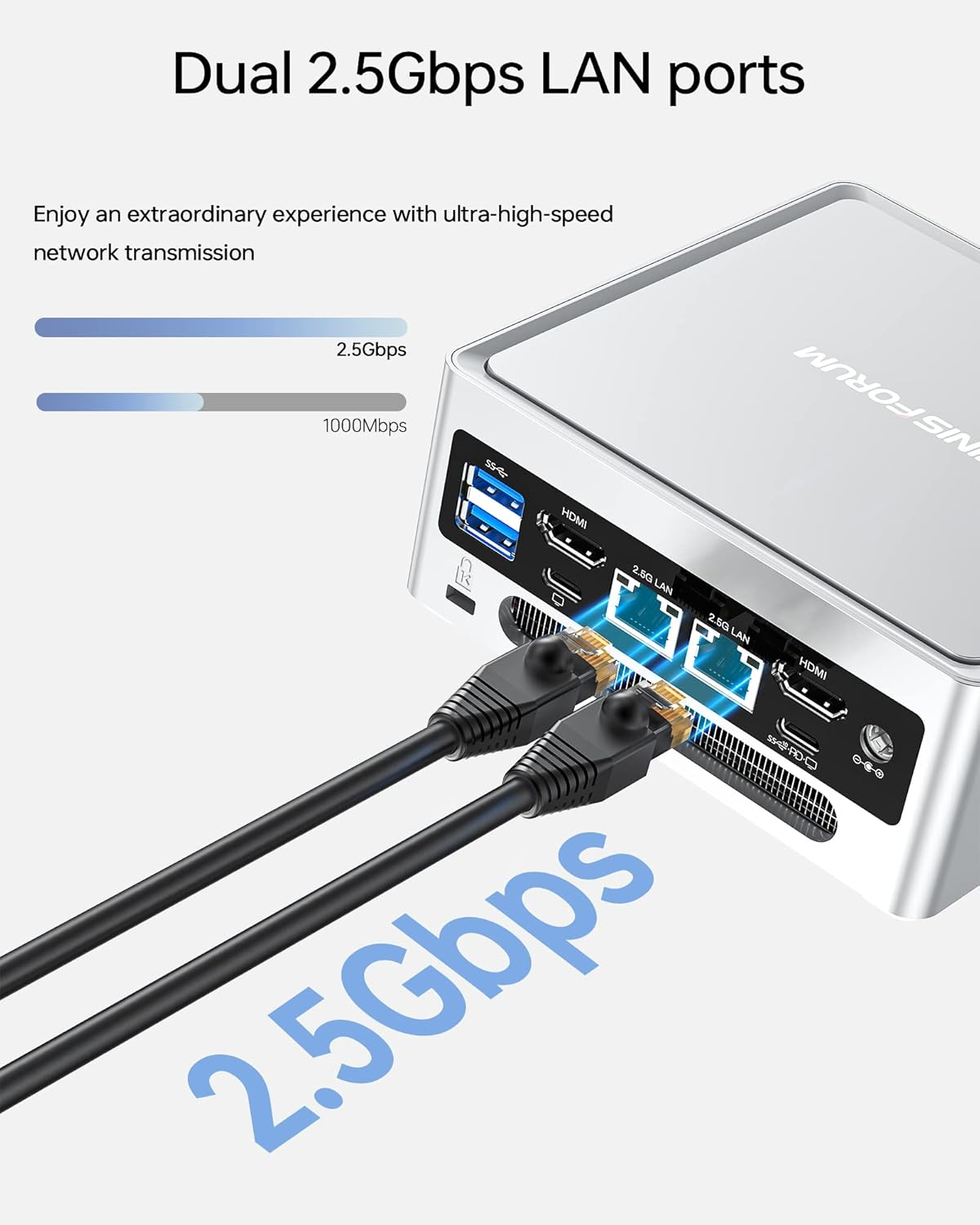 MINISFORUM Mini PC NAB6 Lite Intel Core I5-12600H,12 Cores 16 Threads,Up to 4.5Ghz 16GB RAM DDR4 1TB Pcie4.0 SSD Dual 2.5 G RJ45 LAN Mini Desktop Computer,2 X HDMI,7 X USB Port,Wifi 6,BT5.2 image number 3