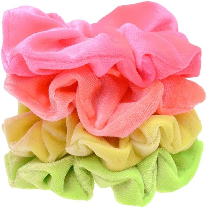 Pack of 8 Neon Women'S Hair Bobbles Velvet Hair Scrunchies Rubber Bands Colourful Elastic Hair Bands for Girls Women Hair Accessories image number 5