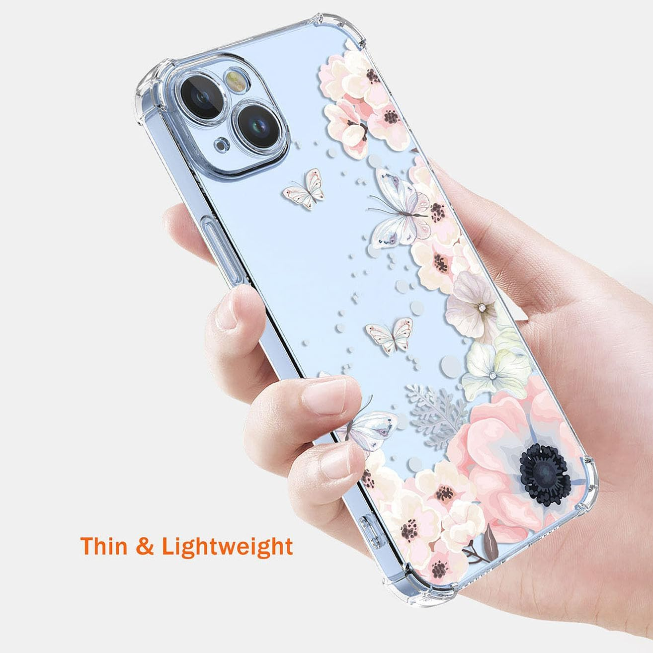 YUEQIAN Case for Samsung Galaxy A17 5G/4G, Colourful Pretty Flowers Cartoon Pattern Clear Mobile Phone Case, Transparent Ultra Thin Soft TPU Bumper Shockproof Girls Protective Case (Sakura) - Sakura image number 2