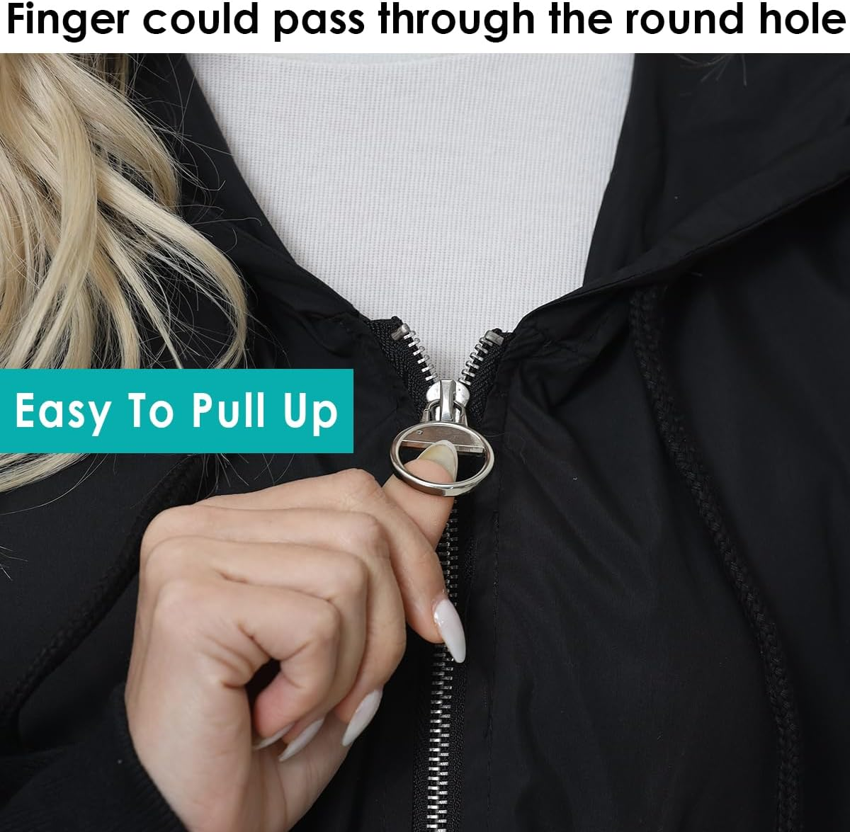 Circle Zipper Pull Replacement Zipper Handle Replacement Zipper Handle Mend Fixer Zipper (Black/Silver) - Gold image number 4