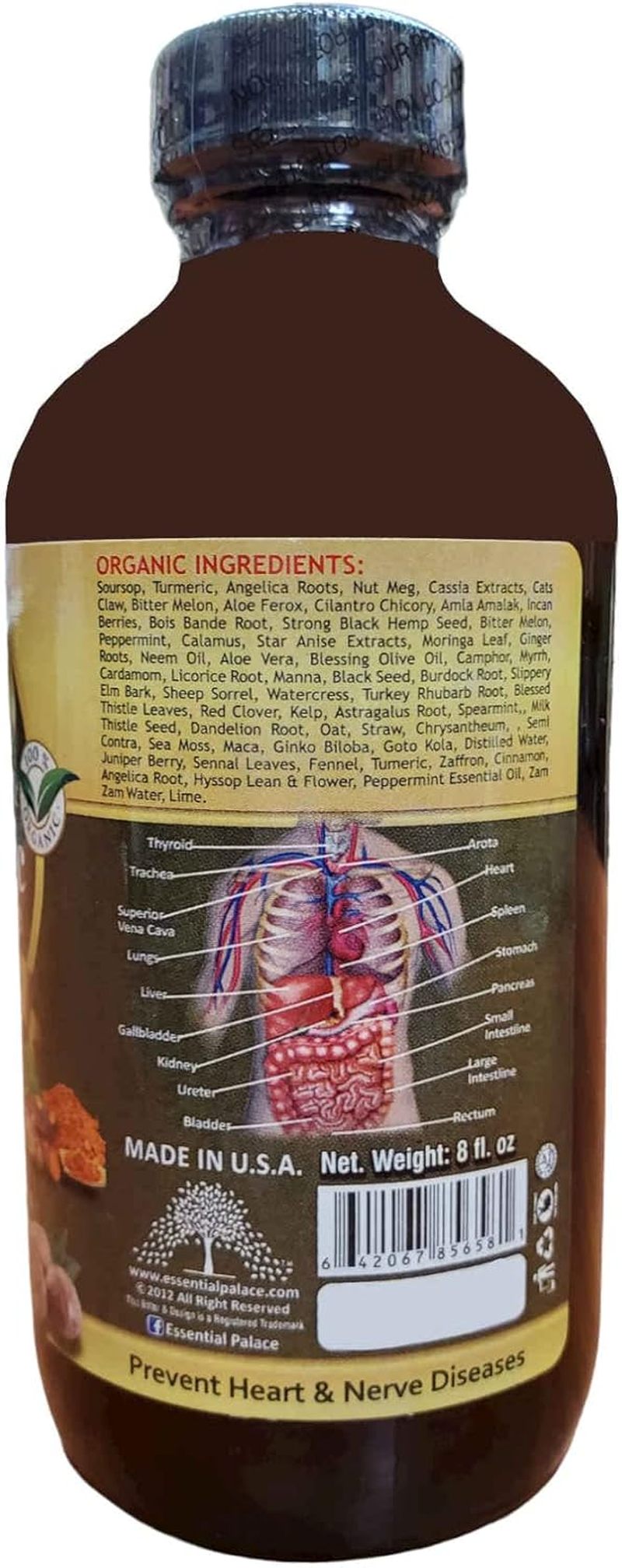 Soursop & Turmeric Living Bitter 5 in 1 with Angelica Roots, Nut Meg & Myrrh Extracts Hebal Tonic 8Oz image number 2