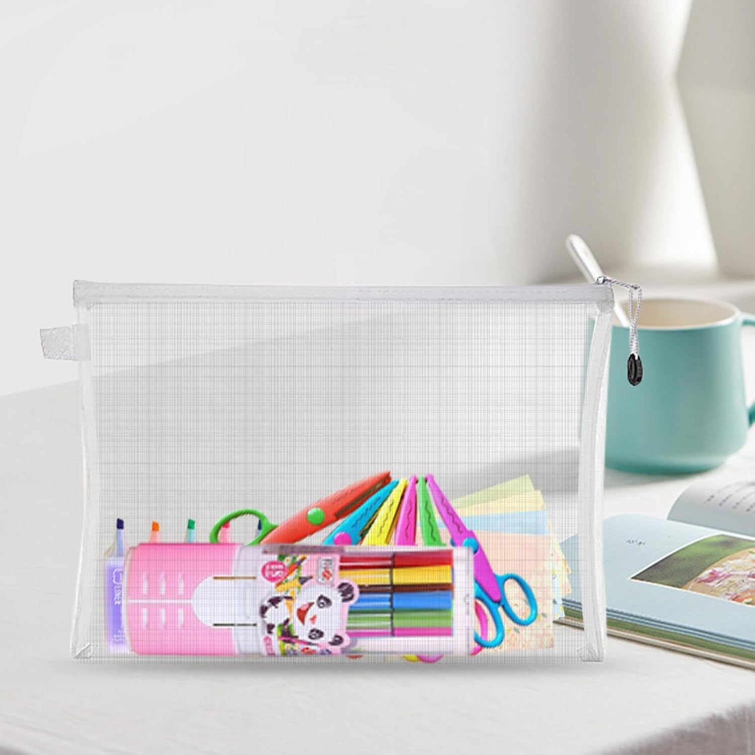 Jigsaw Puzzle Storage Case - 3 Piece Clear Case, Puzzle Storage Bags | Extra Large Clear Nylon Zipper Bags, Multipurpose Bag for School Supplies, Puz image number 3