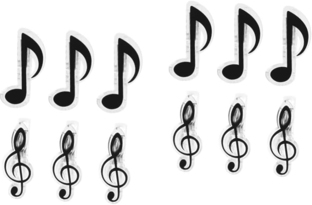 DACUAN 12 Pcs Sheet Music Book Clip Music Book Clamp Keyboard Books Clip Stationery Book Clip Alloy Black