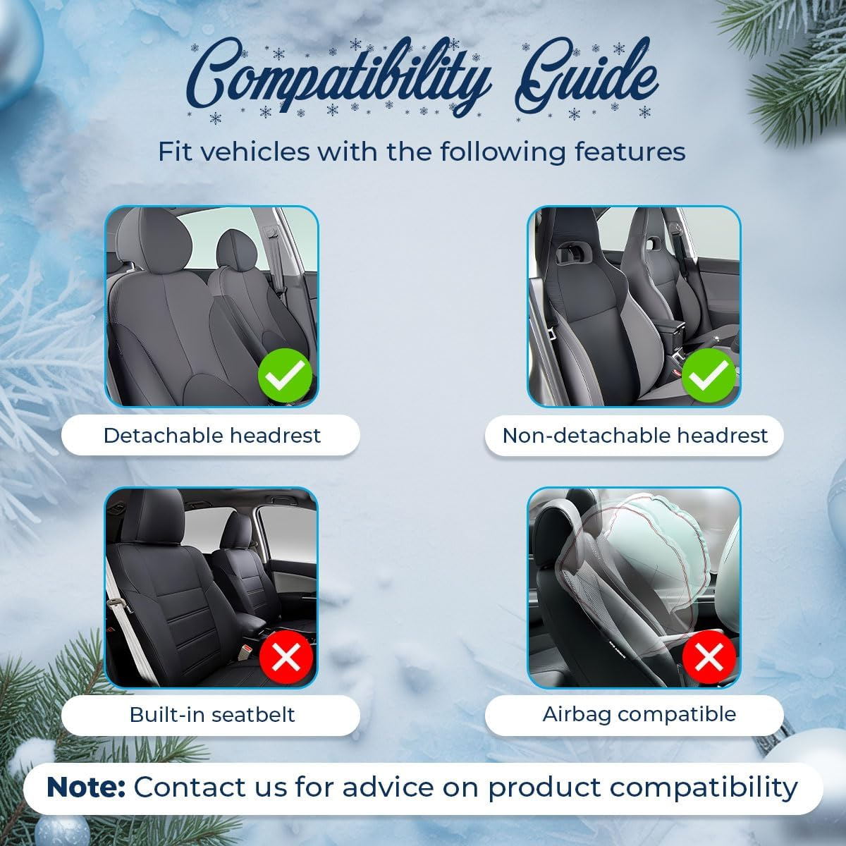 GENANY Owl I'M so Grumpy 2 Front Car Seat Covers for Car Truck Sedan SUV, Car Gifts, Durable Automotive Seat Covers, Breathable Bucket Seat Covers, Protective Interior Accessory - 02. Skellington Couple image number 2