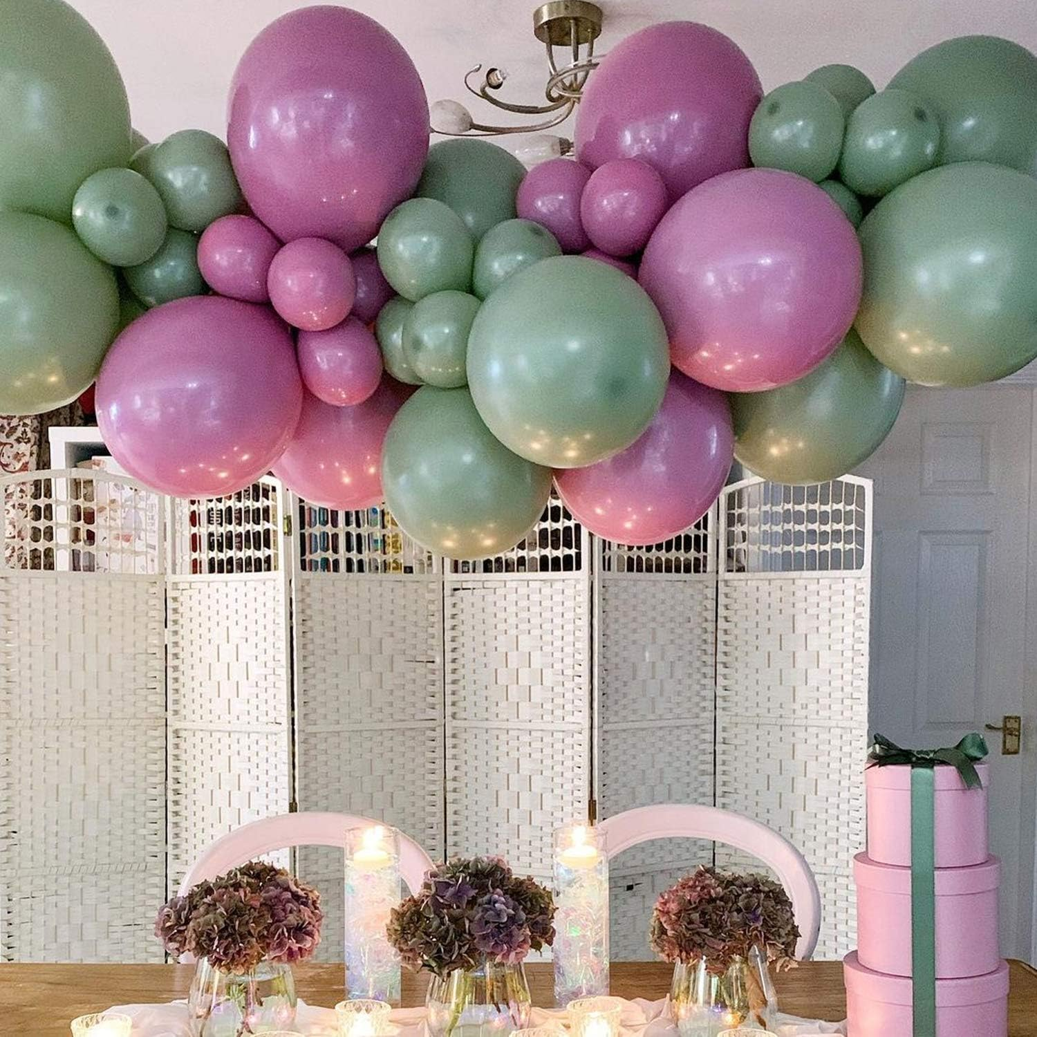 Eucalyptus Green Balloons 12 Inch 50 Pcs Baby Shower Party Balloons Happy Birthday Decoration Balloons Bean Green Helium Balloons image number 2
