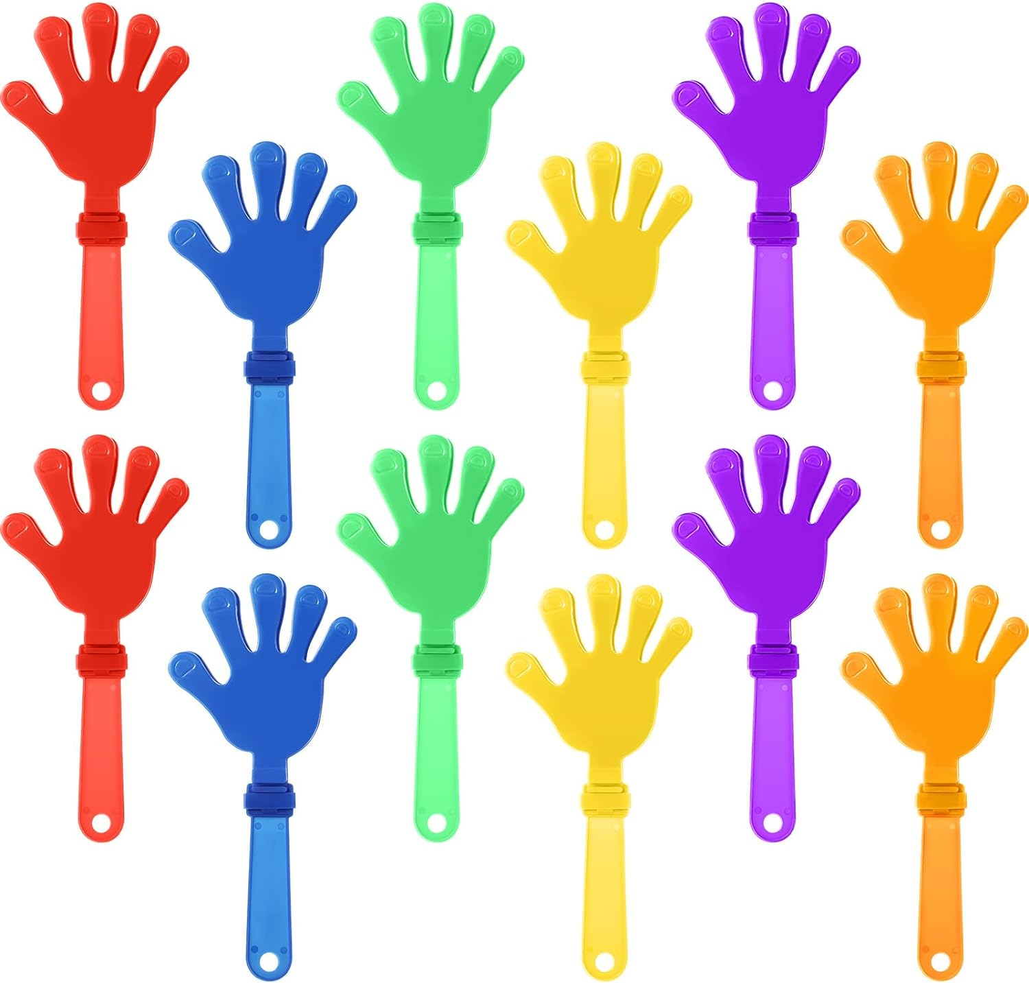 ZCYSRLQIN 12 Pcs Lime Green Hand Clappers 7.5 Inch Clappers Noisemakers Noise Makers Party Favors Plastic Clapper Sporting Events Cheers Ball Dance Basketball Football Noisemakers（Lime Green）