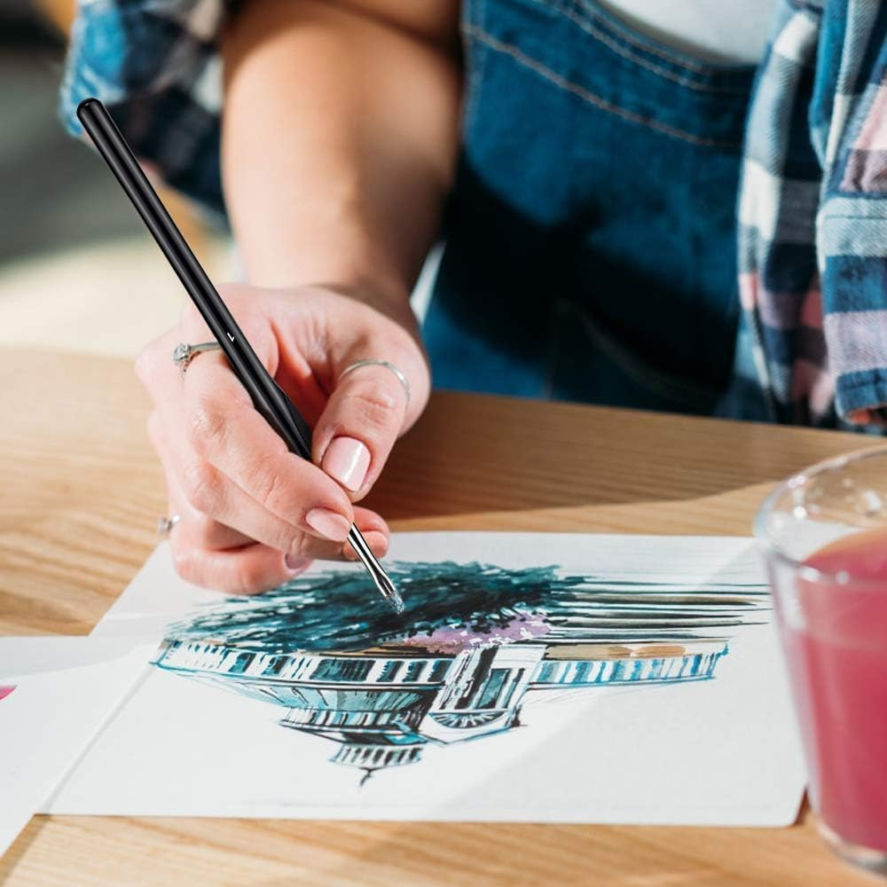 JCBCKJ Drawing Hook Pen Fine Detail Paint Brush Set 11 Pcs, Tiny Professional Micro Miniature Painting Brushes Kit with Ergonomic Handle for Acrylic, Oil, Watercolor, Art, Scale Model, Face image number 2