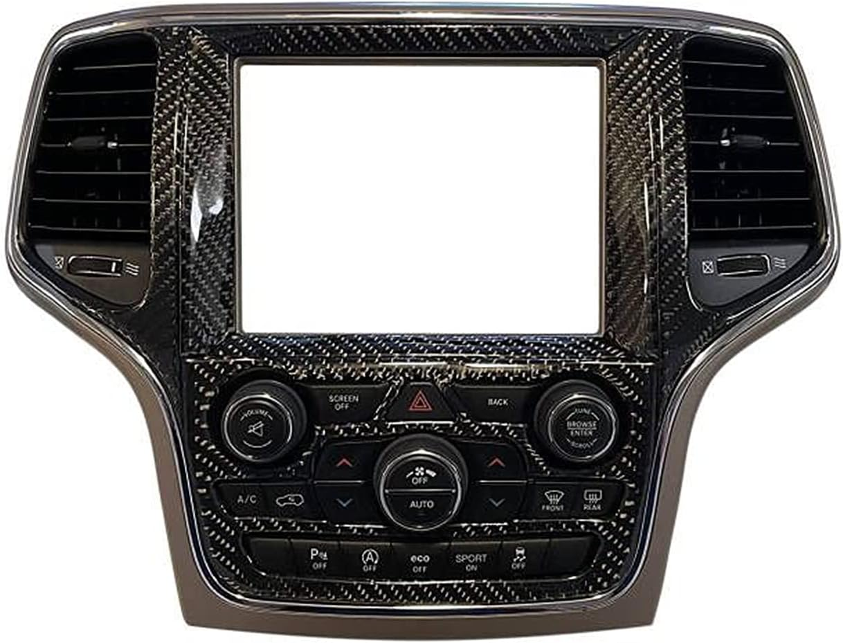 YOCTM Carbon Fiber Car Accessories Compatible with Jeep Grand Cherokee 2014-2021 Central Multimedia 4WD Switch Knob Cover Auto Interior Decor Trim 1 Pack