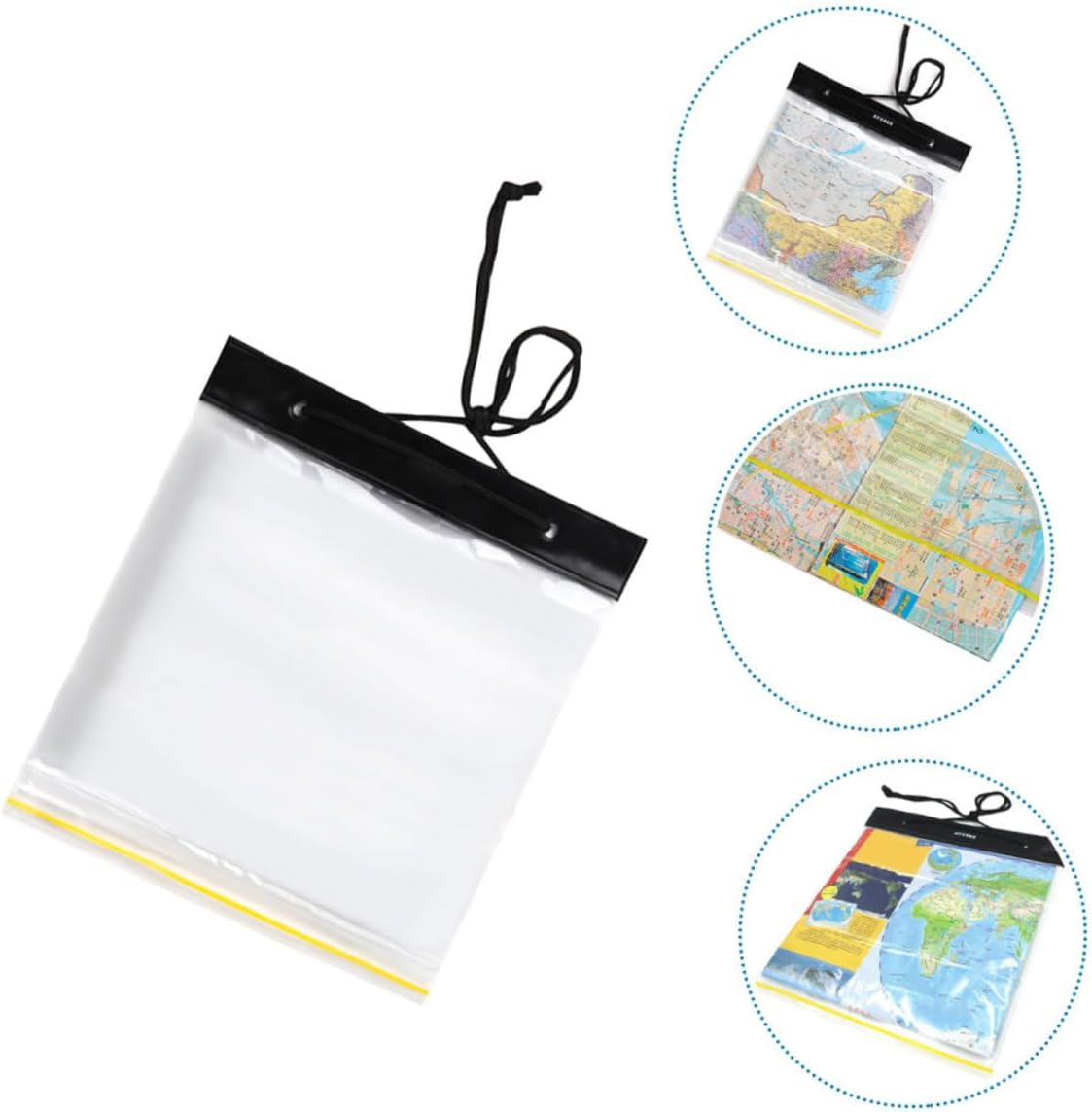 BIUDECO Large Hiking Bag File Storage Pouch Plastic Wet Bag for Travel Documents image number 1