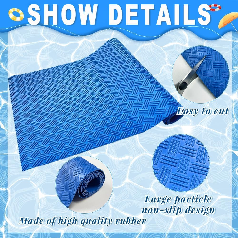 Swimming Pool Ladder Step Mat 16"X36" Non-Slip Protective Stability Swimming Pool Step Pad Waterproof Pool Mat anti Slip Protector Pad for above Ground Pools Liner and Stairs