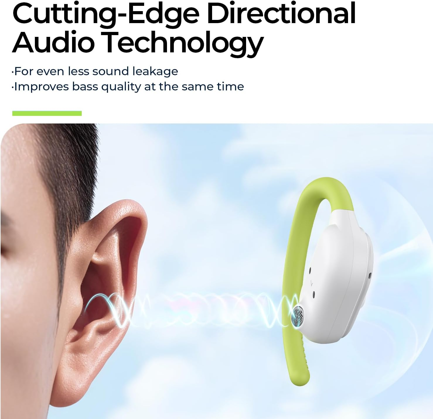 Havit OWS915 Open-Ear Headphones, 64H Playtime Open Ear Earbuds with IPX5, Deep Bass, Powerful Sound Wireless Bluetooth Headphones image number 6