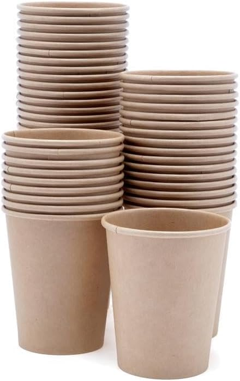 [100PCE] Party Central Eco-Friendly Paper Coffee Cups - 250Ml - Food Safe & BPA Free - Strong & Soak-Proof - Ideal for Hot Beverages, Juice & Snacks image number 1