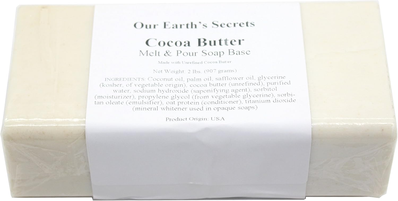 Cocoa Butter - 2 Lbs Melt and Pour Soap Base - Our Earth'S Secrets