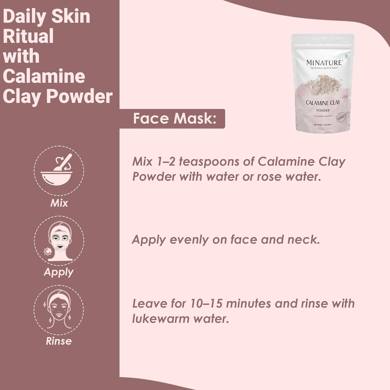 Minature Calamine Clay Powder, 227G(8 Oz) Resealable Pouch| Pure Natural Facial Cleansing Mask| DIY for Scrubs, Bath Bombs & Face Mask