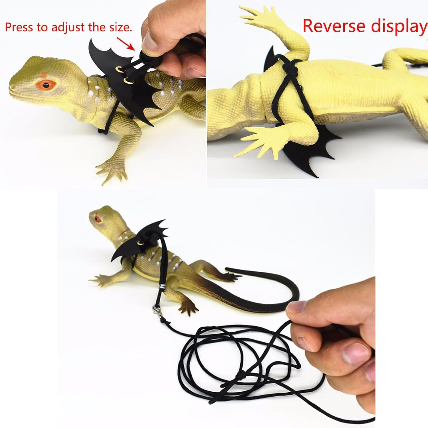 Small Animal Wings Walking Hamster Rope, 2Pcs Small Pet Wings Dragon Harness and Leash,Dragon Leash Harness Bearded Reptile Lizard Rope,Reptile Turtle Leash Gecko Harness Rat Harness and Leash Rope image number 6