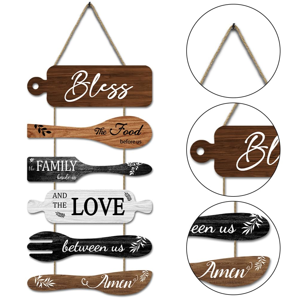 Rustic Wooden Kitchen Dining Plaque, Decorative Hanging Wall, Blessing Art Hanging for Various Wall Spaces (30 X 55 X 0.5CM)