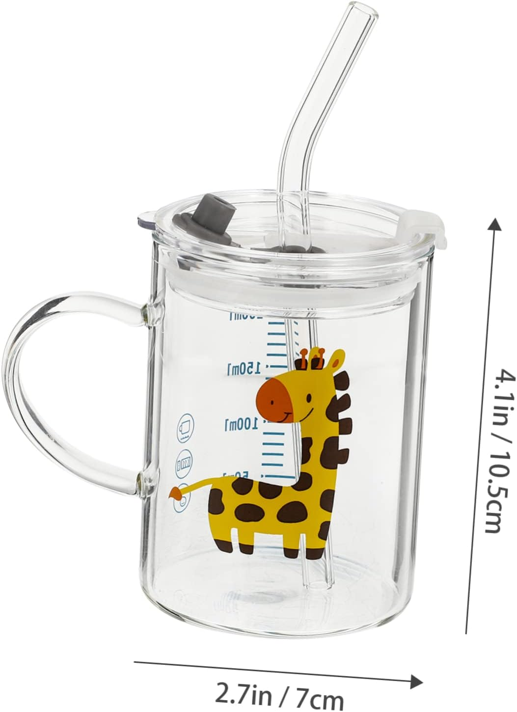 COOLHIYA Creative Cartoon Deer Drinking Mug with Kids Water Cup Glass Milk Cup for Toddlers Ideal for Juice and Milk Fun and Functional Design with Lid image number 5