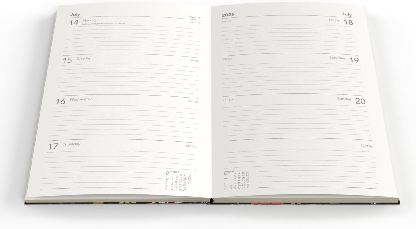 Collins Enchanted 2025 Planner - A5 Week to View Diary - Black - (EN53.99-25) - Hardback Weekly Diary with Floral Design image number 1