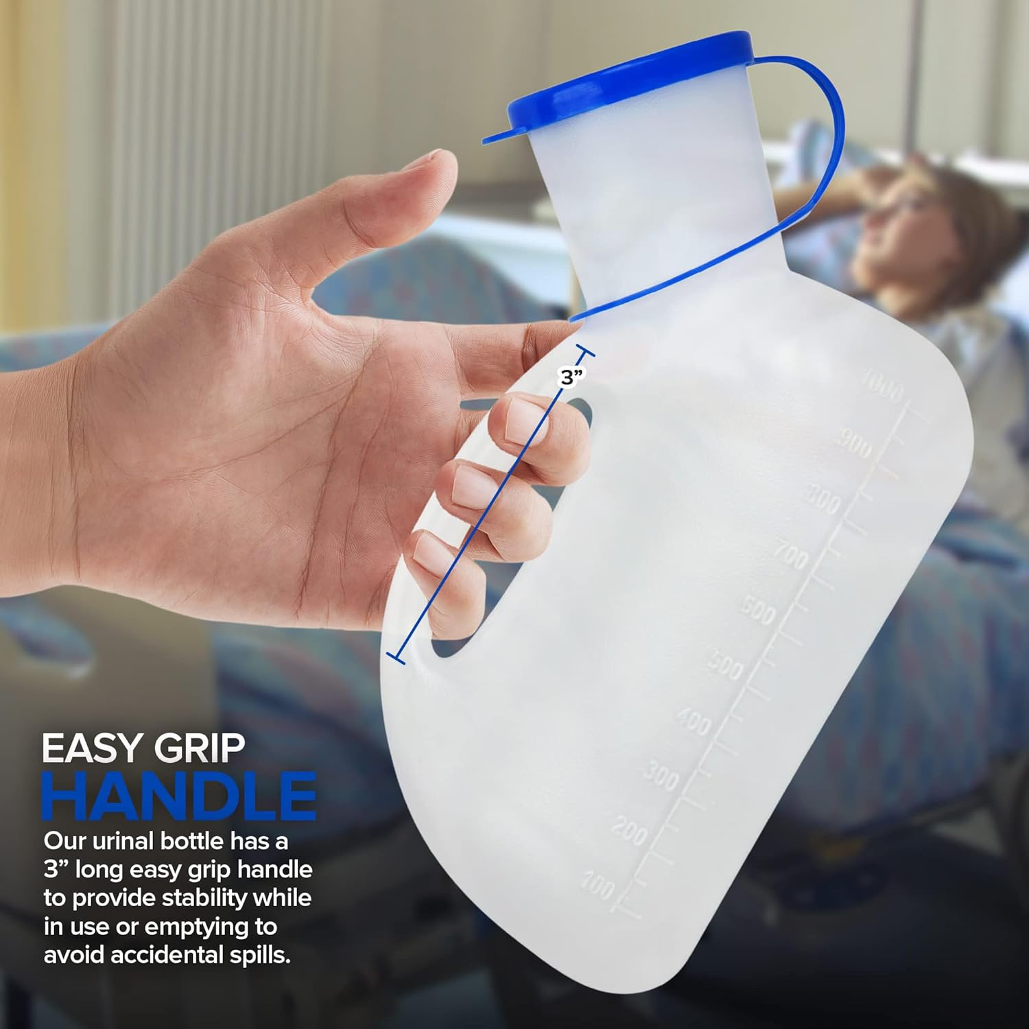 Unisex Urinal Bottle - Portable Urinal for Women & Men - Female Urinal with Lid - 32 Oz Female Urination Device - Women Pee Funnel Cup for Emergency, Travel, Truck Drivers, Car & Camping image number 6