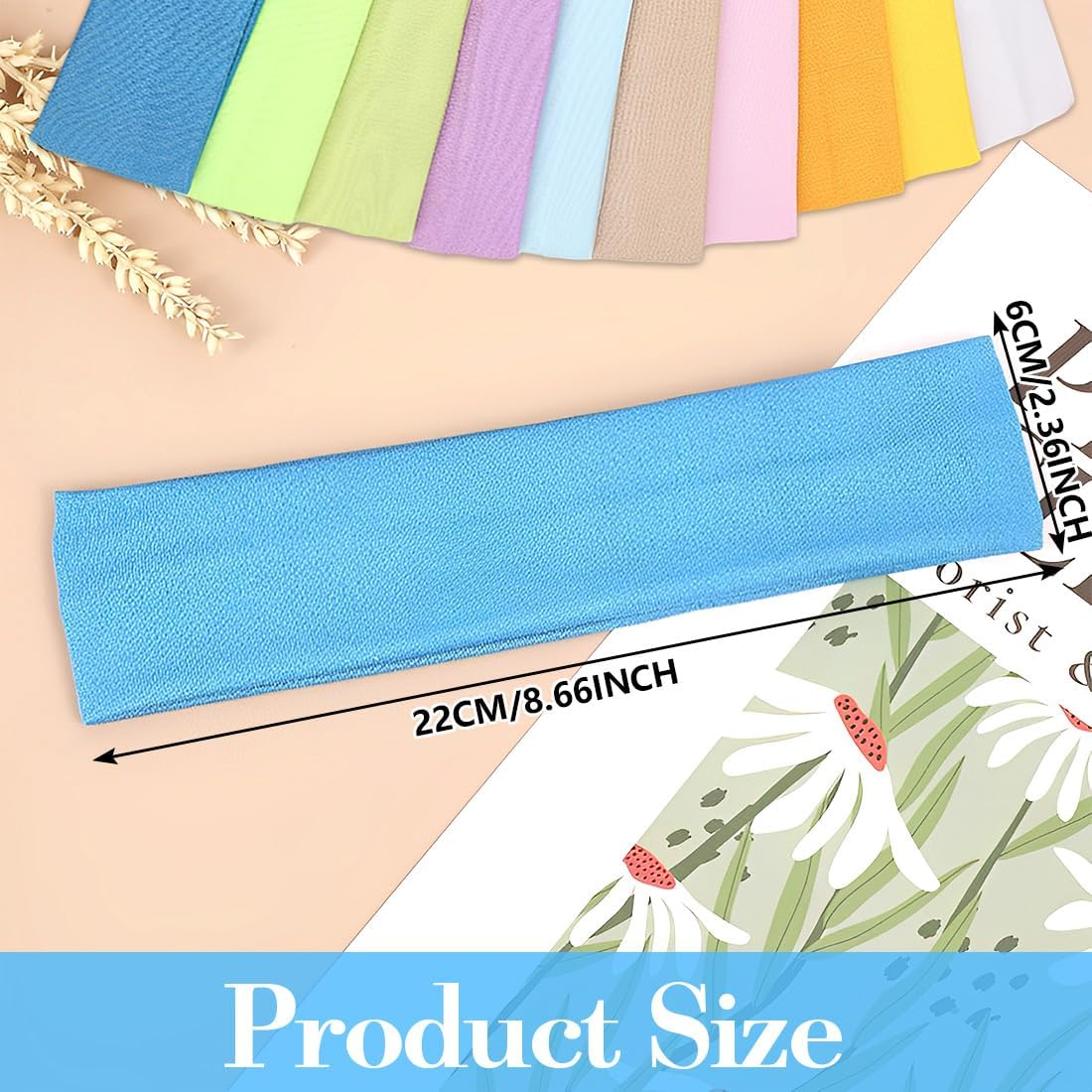 Pack of 10 Women'S Hair Bands, Wide Hair Band, Elastic Headband, Non-Slip Headband for Running, Cycling, Yoga, Fitness image number 4