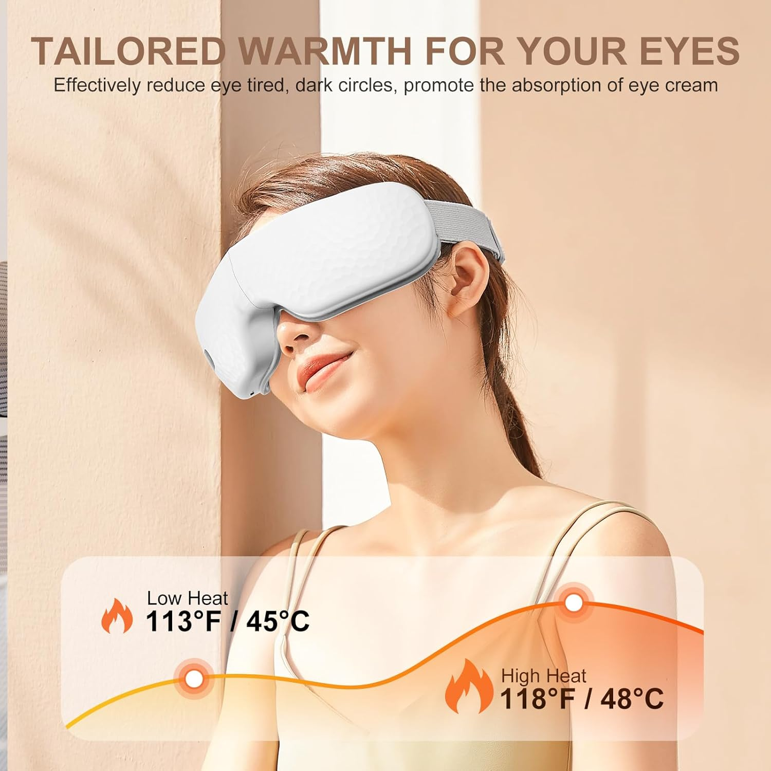 Eye Massager with Heat, Shiatsu Eye Massage Mask with Bluetooth Music, Compression, Eye Care Device for Relieve Eye Strain Dry Eyes, Heated Eye Mask Massager Improve Sleep image number 2